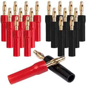 KEHIPI 4mm Speaker Banana Plugs-Open Screw Type, Insulated 24K Gold Plated Speaker Wire Banana Plugs Connectors (10 Pairs(20 pcs)) KEHIPI 4mm Speaker Banana Plugs-Open Screw Type, Insulated 24K Gold Plated Speaker Wire Banana Plugs Connectors (10 Pairs(20 pcs))