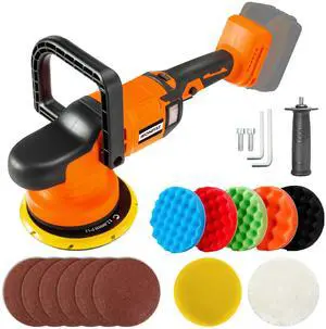 KEHIPI Cordless Orbital Polisher for DEWALT 20V MAX Batteries, 6inch 150mm Brushless Buffer Car Waxer with 6 speeds 750-6800RPM, 13PCS Polishing Accessories (NO BATTERY)