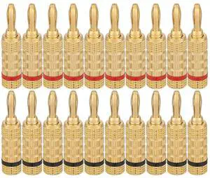 KEHIPI WG-3333 24k Gold Plated Speaker Banana Plugs-Closed Screw Type (10 Pairs (20 PLUGS)) KEHIPI WG-3333 24k Gold Plated Speaker Banana Plugs-Closed Screw Type (10 Pairs (20 PLUGS))