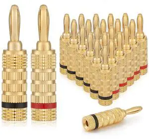 KEHIPI WG-3333 24k Gold Plated Speaker Banana Plugs-Closed Screw Type (12 Pairs (24 Plugs)) KEHIPI WG-3333 24k Gold Plated Speaker Banana Plugs-Closed Screw Type (12 Pairs (24 Plugs))