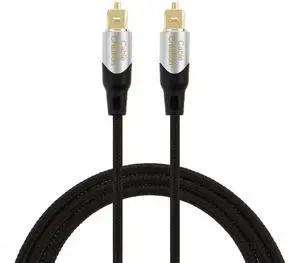KEHIPI Digital Optical Audio Cable, 50FT Male SPDIF Cable with Nylon Braided Fiber Optic Cord for Home Theater, Sound Bar, TV, PS4, Xbox, VD/CD & More, Black & Sliver KEHIPI Digital Optical Audio Cable, 50FT Male SPDIF Cable with Nylon Braided Fiber Optic Cord for Home Theater, Sound Bar, TV, PS4, Xbox, VD/CD & More, Black & Sliver
