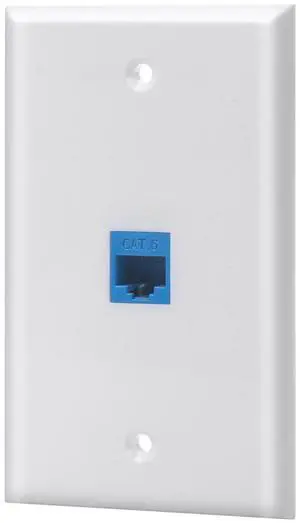 KEHIPI Ethernet Wall Plate, 1 Port Cat6 Keystone Female to Female - White