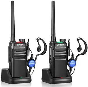 KEHIPI  999S Rechargeable walkie talkies for Adults Long Range with Upgrade earpieces and Charger Dock,GMRS Handheld Two Way radios IP54 Waterproof 10 NOAA CH walkie Talkie (2 Pack)