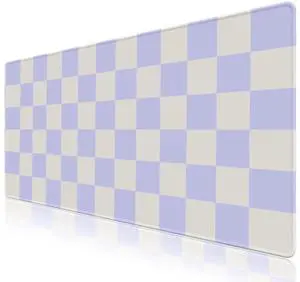 KEHIPI Desk Mat Mouse Pad Protector, Large Gaming Non Slip Computer Laptop Desk Blotter, Stitched Edges Keyboard Mouse Mat Desk Pad, 35.4" x 15.7" Extended Mousepad for Home Office, Purple Checkered KEHIPI Desk Mat Mouse Pad Protector, Large Gaming Non Slip Computer Laptop Desk Blotter, Stitched Edges Keyboard Mouse Mat Desk Pad, 35.4" x 15.7" Extended Mousepad for Home Office, Purple Checkered