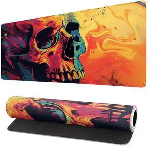 KEHIPI Gaming Mouse Pad Desk Pad,Extended Big Mouse Pad,31.5x11.8 Inch Long Computer Keyboard Mouse Mat Mousepad with 3mm Non-Slip Base and Stitched Edge for Gaming and Office (Watercolor Skull) KEHIPI Gaming Mouse Pad Desk Pad,Extended Big Mouse Pad,31.5x11.8 Inch Long Computer Keyboard Mouse Mat Mousepad with 3mm Non-Slip Base and Stitched Edge for Gaming and Office (Watercolor Skull)
