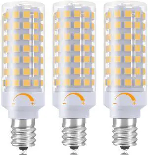KEHIPI E12 LED Bulb Dimmable 7W Equivalent to E12 Candelabra Bulb 60 Watt, Warm White 3000K, T6 Small Base 120V 630LM C7 LED Candle Light Bulbs for Chandeliers, Ceiling Fan, Pendant Lighting, 3 Pack