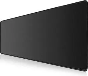 KEHIPI Large Gaming Mouse Pad with Superior Micro-Weave Cloth, Extended Desk Mousepad with Stitched Edges, Non-Slip Base, Water Resist Keyboard Pad for Gamer, Office & Home, 35.4 x 15.7 in, Black