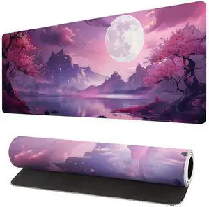 KEHIPI Gaming Mouse Pad Desk Pad,Extended Big Mouse Pad,31.5x11.8 Inch Long Computer Keyboard Mouse Mat Mousepad with 3mm Non-Slip Base and Stitched Edge for Gaming and Office (Pink Canyon) KEHIPI Gaming Mouse Pad Desk Pad,Extended Big Mouse Pad,31.5x11.8 Inch Long Computer Keyboard Mouse Mat Mousepad with 3mm Non-Slip Base and Stitched Edge for Gaming and Office (Pink Canyon)
