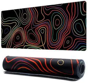 KEHIPI Extended Mouse Pad with Stitched Edges Extra Large Gaming Mousepads with Non-Slip Rubber Base and Micro-Weave Cloth Desk Mat for Gamer Office Home(35.4x15.7 inch, Topographic Map Colorful) KEHIPI Extended Mouse Pad with Stitched Edges Extra Large Gaming Mousepads with Non-Slip Rubber Base and Micro-Weave Cloth Desk Mat for Gamer Office Home(35.4x15.7 inch, Topographic Map Colorful)