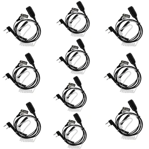 Retevis Walkie Talkie Earpiece with Mic, for RT22/RT21/RT68/H777/RT68H | VOX, Coil Tube, Compatible with Pxton, Baofeng BF-888S, Kenwood walkie talkies, Acoustic Tube Radio Earpiece(10 Pack)