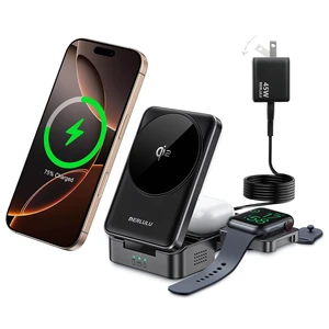 KEHIPI Qi2 3 in 1 Wireless Charger for Apple Devices, Qi2 15W Magnetic Foldable Wireless Fast Charger for iPhone 17/16/15/14/13/12, Apple Watch and AirPods KEHIPI Qi2 3 in 1 Wireless Charger for Apple Devices, Qi2 15W Magnetic Foldable Wireless Fast Charger for iPhone 17/16/15/14/13/12, Apple Watch and AirPods