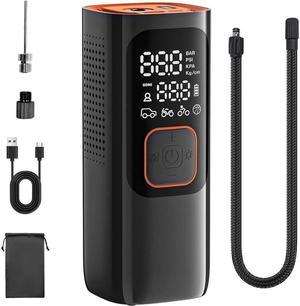 Tire Inflator Portable Air Compressor - Air Pump for Car Tires by KEHIPI w/Auto-Shutoff, Air Compressor for Car (160PSI), Powerful & Portable Tire Inflator, Compact Bike Pump, Orange