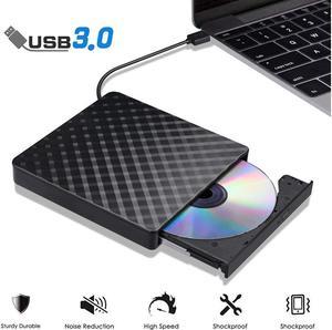 USB 3.0 External CD Drive, KEHIPI  CD/DVD-RW Drive, CD-RW Rewriter Burner Superdrive for High Speed Data Transfer for Laptop Notebook PC Desktop Support Windows/Vista/7/8.1/10 (Black)