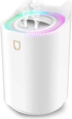 KEHIPI 3L Cool Mist Humidifiers, Diffuser for Essential Oils,Quiet Ultrasonic Humidifier for Bedroom,Large Home,Baby Room,Plant,Up to 50 Hours Time with Adjustable Double Spray,Colorful Lights,Easy to