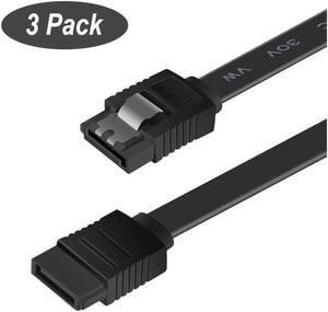 KEHIPI SATA Cable III 3 Pack 6Gbps Straight HDD SDD Data Cable with Locking Latch 16 Inch(40cm) for SATA HDD, SSD, CD Driver, CD Writer