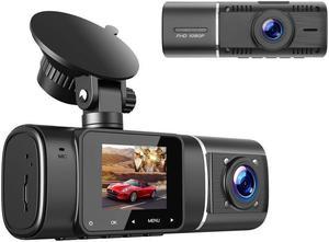 KEHIPI Black Dash Cam FHD 1080P Front and HD 720P Inside, IR Night Vision Car Camera