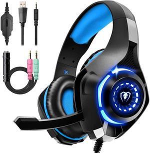 KEHIPI Gaming Headset for PS4 PS5 Xbox One Switch PC with Noise Canceling Mic Deep Bass Stereo Sound