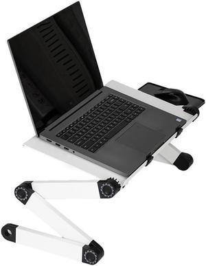 KEHIPI Adjustable Laptop Table, Laptop Stand for Bed Portable Lap Desk Foldable Laptop Workstation Notebook Riser with Mouse Pad Side Ergonomic Computer Tray Reading Holder TV Bed Tray Standing Desk