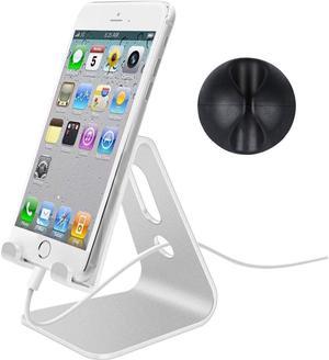 KEHIPI Cell Phone Stand, Phone Holder, Cradle, Dock, Aluminum Desktop Stand Compatible with All Mobile Phone, iPhone, iPad Air/Mini - Silver