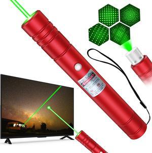 KEHIPI Rechargeable Green Laser Pointer high Power, Long Range Laser Beam Pen, Strong Laser Pointer for TV LED LCD Screen, Green Laser Light for Dogs Cats Outdoor Hunting Meeting Teaching- Red