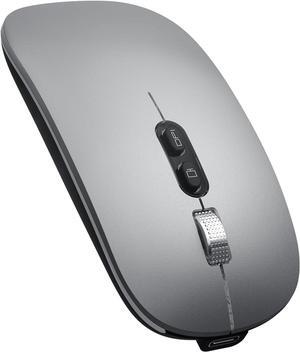 KEHIPIUpgrade LED Wireless Mouse, Slim Silent Mouse 2.4G Portable Mobile Optical Office Mouse with USB & Type-c Receiver, 3 Adjustable DPI Levels for Notebook, PC, Laptop, Computer, MacBook-MattGray