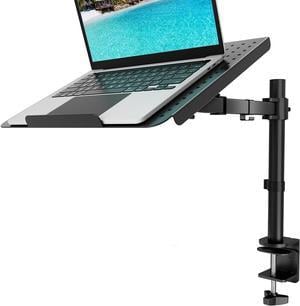 KEHIPI Laptop Tray Desk Mount for 1 Laptop Notebook up to 17 inch, Fully Adjustable, 22 lbs Capacity with Vented Cooling Platform Stand