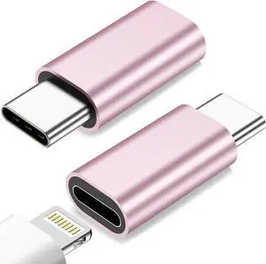 KEHIPI for Lightning Female to USB C Male Adapter for iPhone 15/15 Pro/15 Pro Max/15 Plus,for iPad Air,for Samsung,Support Charging&Data Transfer,Type C Charger Connector Cable,Not for Audio/OTG,Pink
