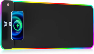 Charging RGB Gaming Mouse Pad - Wireless 15W Mousepad LED Extra Large Mouse Mat 80 * 30cm, 10 Light Modes Gaming Room Accessories, Computer Keyboard Mat Fast Charging Desk Mat For