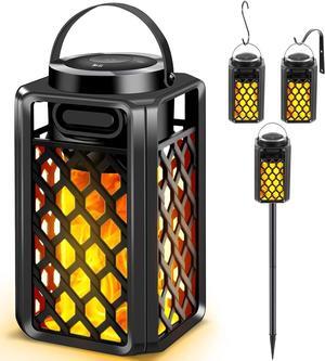 KEHIPI Outdoor Bluetooth Speaker,Wireless Bluetooth Speaker with Torch Light,IP65 Waterproof LED Flame Atmosphere Lantern Speaker for Party Garden Camping Patio,Gifts for Men Women Couples Dads Moms