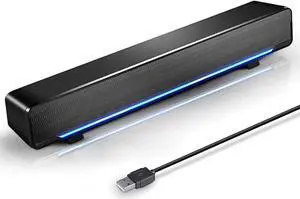 KEHIPI Computer PC Bluetooth Soundbar Speakers Wireless USB Powered Laptop Desktop Monitor Speakers for PC Smartphone Ipad Tablet-Lighting Control-Switch Power On/Off