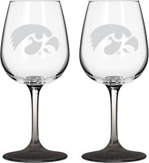 Iowa Hawkeyes 12 Oz. Satin Etch Wine Glass