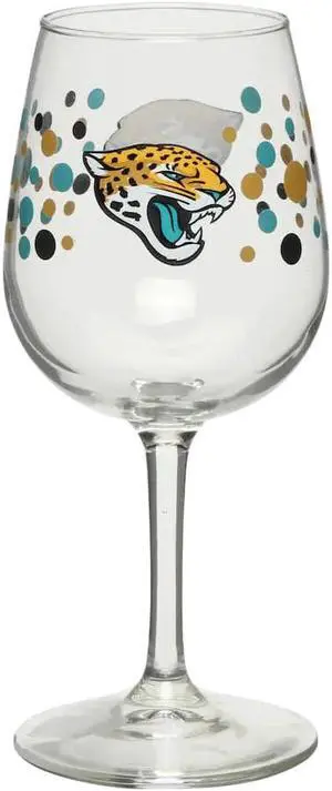Jacksonville Jaguars Pokadot Wine Glass 12 Oz. 2 Pack