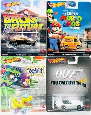 Hot Wheels Retro Entertainment Case P Back To The Future The Mario Bros Movie Rugrats You Only Live Twice