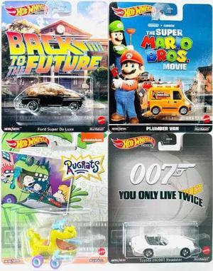 Hot Wheels Retro Entertainment Case P Back To The Future, The Mario Bros. Movie, Rugrats, You Only Live Twice