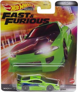 Hot Wheels Retro Entertainment Fast & Furious Case L Nissan Skyline (BNR34), Mitsubishi Eclipse, Nissan 240SX, Acura NSX, Nissan Skyline (BCNR33)