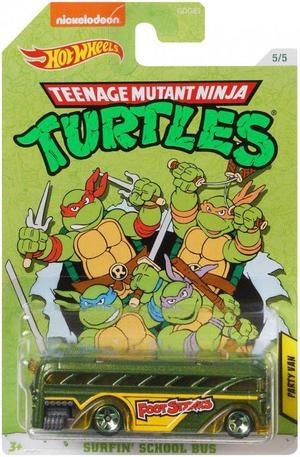 Hot Wheels Teenage Mutant Ninja Turtles Surfin School Bus Party Van 55