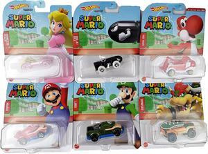 Hot Wheels Super Mario Character Cars - 6 Pack