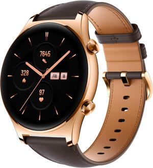 HONOR Watch GS3 1.43" 45.9mm Classic Gold with Brown Leather Strap Smart Watch