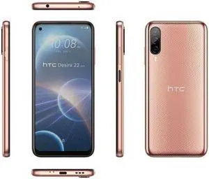 HTC Desire 22 Pro 5G Gold  Dual SIM 6.6" 128GB 8GB RAM Octa-core 64MP Android Phone By FedEx Gold
