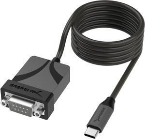 SABRENT USB-C to DB9 Serial RS-232 Adapter Cable 6FT, Prolific PL2303GS Chipset, USB 2.0, 1bps-12Mbps Baud Rate, for POS Terminals, Modems, GPS, Industrial Devices (CB-D9C6)