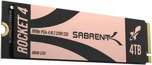 SABRENT Rocket 4, 4TB PCIe 4.0 NVMe SSD  7400MB/s Read, 6400MB/s Write, Gen4 SSD for Desktops, Laptops, and PS5, High-Speed Performance with Low Heat, for Gaming and System Builders (SB-RKT4L-4TB)