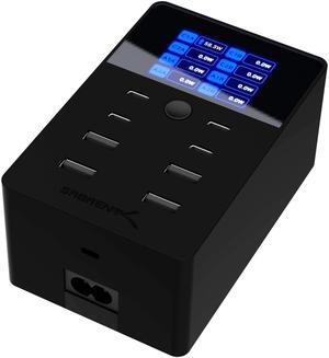 SABRENT 252W Charger  8-Port USB PD 3.0 with LCD Display, Fast Charging for USB-C & USB-A Devices, Laptops, Phones, Tablets, Gaming Consoles  PPS, Overcharge Protection, Travel-Friendly (AX-8PTC)