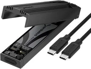 SABRENT USB 3.2 Type-C Tool-Free Enclosure for M.2 NVMe SSDs Only, 10Gbps Gen 2 USB C External Adapter for M.2 2230/2242/2260/2280 (Not SATA), Aluminum Alloy, Type-A Adapter Included (EC-PNVO)