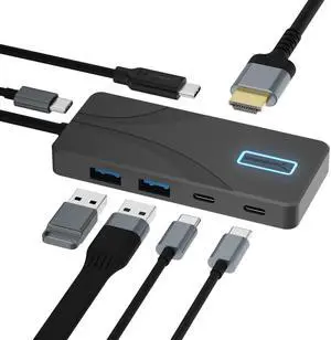 SABRENT USB Type-C 5-Port Hub with 10Gbps USB 3.2 Ports, 4K HDMI Output, 80W Power Delivery, 2x USB-A, 2x USB-C, Portable Docking Station for Laptops Tablets Smartphones, HDR/HDCP Support (HB-TG5P)