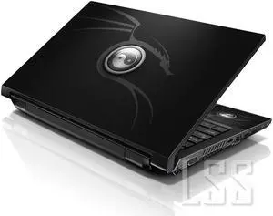 LSS 15 15.6 Inches Laptop Notebook Skin Sticker with 2 Wrist Pads - Reusable Cover Protector Vinyl Sticker Cover Decal Fits 13" - 16" - Ying Yang Dragon Pattern