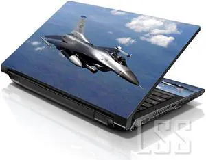 LSS 15 15.6 Inches Laptop Notebook Skin Sticker with 2 Wrist Pads - Reusable Cover Protector Vinyl Sticker Cover Decal Fits 13" - 16" - Plane Pattern