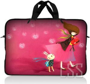LSS 17 inch Laptop Sleeve Bag Carrying Case Pouch with Handle for 17.4" 17.3" 17" 16" Apple Macbook, GW, Acer, Asus, Dell, Hp, Sony, Toshiba, Girl Birthday Party