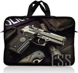 LSS 17 inch Laptop Sleeve Bag Carrying Case Pouch with Handle for 17.4" 17.3" 17" 16" Apple Macbook, GW, Acer, Asus, Dell, Hp, Sony, Toshiba, Police Gun Weapons