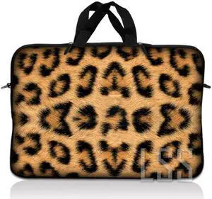LSS 12.3 inch Laptop Sleeve Bag Carrying Case Pouch with Handle for 11" 11.6" 12" Apple Macbook, GW, Acer, Asus, Dell, Hp, Sony, Toshiba, Leopard Print