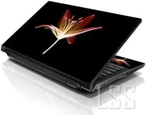 LSS 15 15.6 Inches Laptop Notebook Skin Sticker with 2 Wrist Pads - Reusable Cover Protector Vinyl Sticker Cover Decal Fits 13" - 16" - Flower Pattern